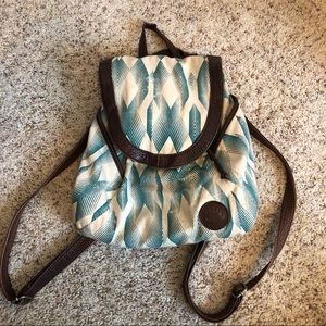 Roxy teal and white small backpack